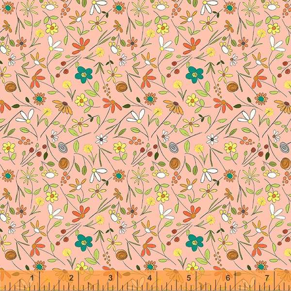 Be My Neighbor by Terri Degenkolb, Tiny Floral in Blush, per half-yard