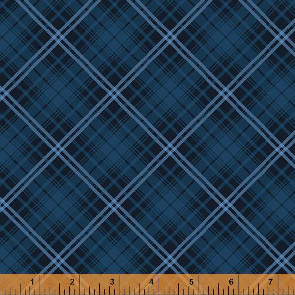 Harpersfield by Whistler Studios, Bias Plaid in Navy, per half-yard