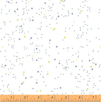 Little Whispers by Whistler Studios, Stars in White, per half-yard