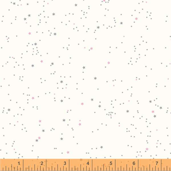 Little Whispers by Whistler Studios, Stars in Ivory, per half-yard
