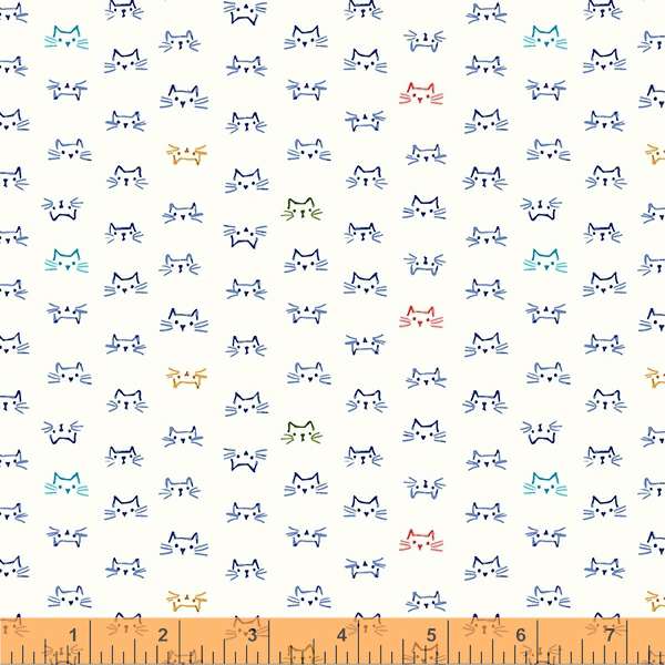 Little Whispers by Whistler Studios, Kitties in Ivory, per half-yard