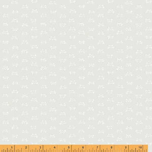 Crystal, Kitties in White on White by Whistler Studios for Windham Fabrics, per half-yard