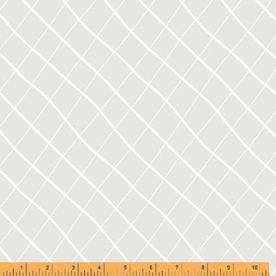 Crystal, Wavy Plaid in White on White by Whistler Studios for Windham Fabrics, per half-yard
