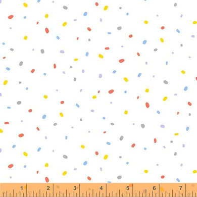 Little Whispers by Whistler Studios, Confetti in White, per half-yard