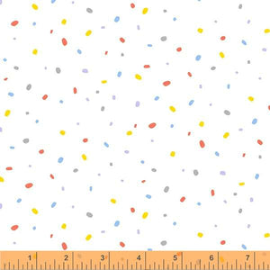 Little Whispers by Whistler Studios, Confetti in White, per half-yard