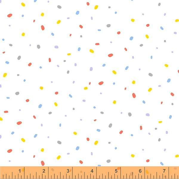 Little Whispers by Whistler Studios, Confetti in White, per half-yard