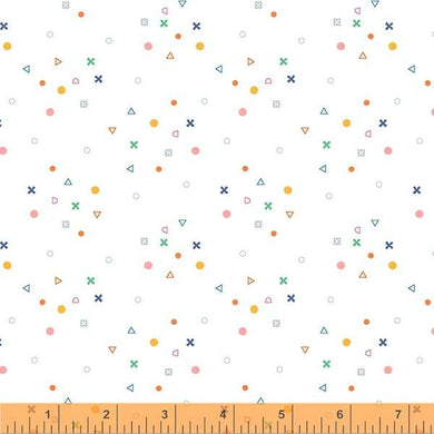 Little Whispers by Whistler Studios, XOXO in White, per half-yard