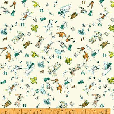 Lucky Rabbit, Doll Clothes in Cream by Heather Ross for Windham Fabrics, per half-yard