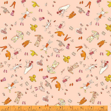 Lucky Rabbit, Doll Clothes in Pink by Heather Ross for Windham Fabrics, per half-yard