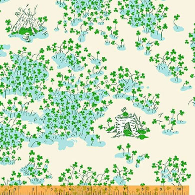 Lucky Rabbit, Fairy House in Cream by Heather Ross for Windham Fabrics, per half-yard