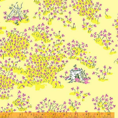 Lucky Rabbit, Fairy House in Yellow by Heather Ross for Windham Fabrics, per half-yard