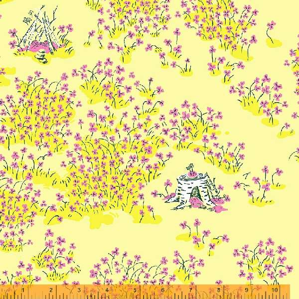 Lucky Rabbit, Fairy House in Yellow by Heather Ross for Windham Fabrics, 22