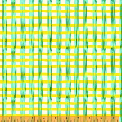 Lucky Rabbit, Painted Plaid in Yellow by Heather Ross for Windham Fabrics, per half-yard
