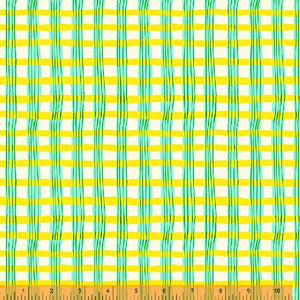Lucky Rabbit, Painted Plaid in Yellow by Heather Ross for Windham Fabrics, per half-yard