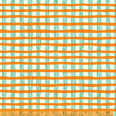 Lucky Rabbit, Painted Plaid in Orange by Heather Ross for Windham Fabrics, per half-yard