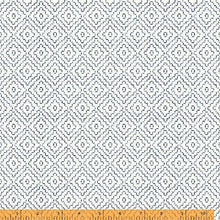 Load image into Gallery viewer, Indigo Stitches, Diamond in Ivory by Whistler Studios for Windham Fabrics, per half-yard