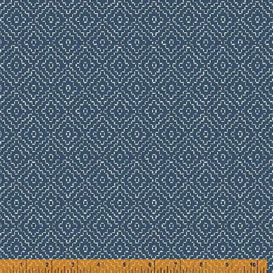 Indigo Stitches, Diamond in Denim by Whistler Studios for Windham Fabrics, per half-yard