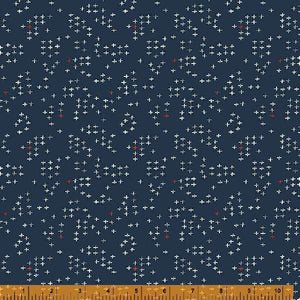 Indigo Stitches, Stitch in Navy by Whistler Studios for Windham Fabrics, per half-yard