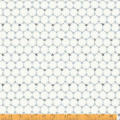 Indigo Stitches, Honeycomb in Ivory by Whistler Studios for Windham Fabrics, per half-yard
