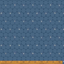 Load image into Gallery viewer, Indigo Stitches, Honeycomb in Slate Blue by Whistler Studios for Windham Fabrics, per half-yard