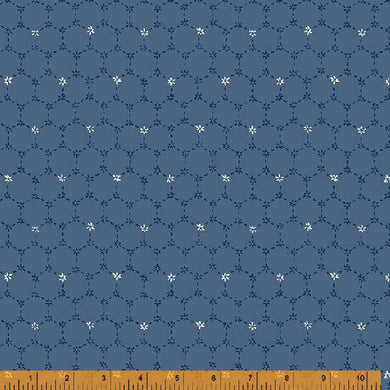 Indigo Stitches, Honeycomb in Slate Blue by Whistler Studios for Windham Fabrics, per half-yard