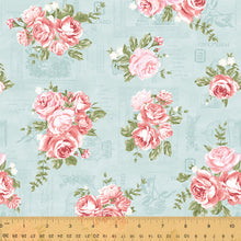 Load image into Gallery viewer, Wish You Were Here, Momento in Blue by Whistler Studios for Windham Fabrics, per half-yard