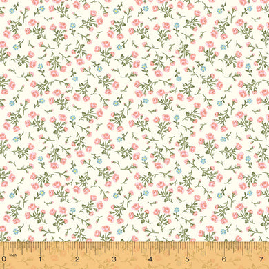 Wish You Were Here, Small Floral in Cream by Whistler Studios for Windham Fabrics, per half-yard