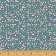 Load image into Gallery viewer, Wish You Were Here, Small Floral in Teal by Whistler Studios for Windham Fabrics, per half-yard