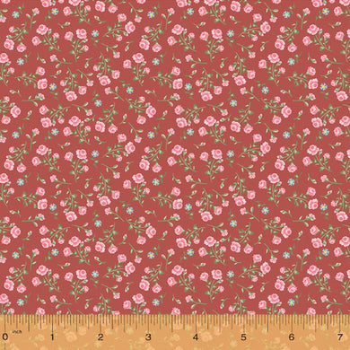 Wish You Were Here, Small Floral in Ruby by Whistler Studios for Windham Fabrics, per half-yard