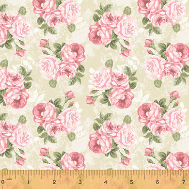 Wish You Were Here, Corsage in Cream by Whistler Studios for Windham Fabrics, per half-yard
