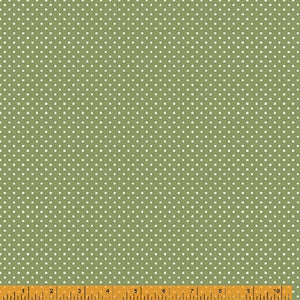 Wish You Were Here, Flirty Dots in Green by Whistler Studios for Windham Fabrics, per half-yard