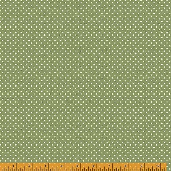 Wish You Were Here, Flirty Dots in Green by Whistler Studios for Windham Fabrics, per half-yard