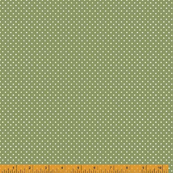 Wish You Were Here, Flirty Dots in Green by Whistler Studios for Windham Fabrics, per half-yard
