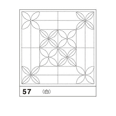 Olympus #57 Japanese Sashiko, Hana-Fukin Sashiko Sampler - Hana Asoibi (White)