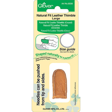 Clover Natural Fit Leather Thimble, Select Size