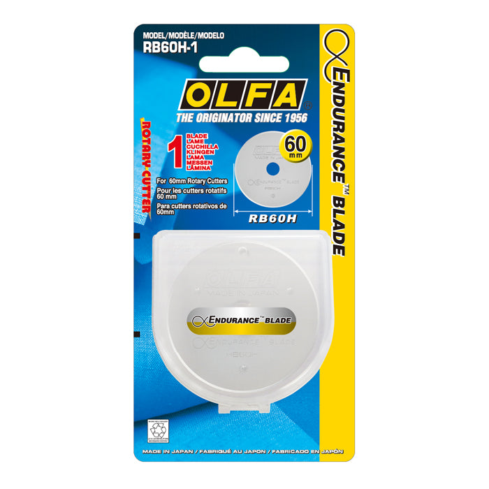 OLFA 60mm Endurance Rotary Blade, Pack Of 1 (RB60H-1)