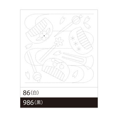 Olympus #86, #986 Japanese Hana-Fukin Sashiko - Kazari gushi, Decorative Comb (White OR Black)