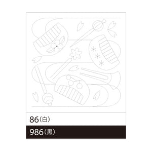 Olympus #86, #986 Japanese Hana-Fukin Sashiko - Kazari gushi, Decorative Comb (White OR Black)