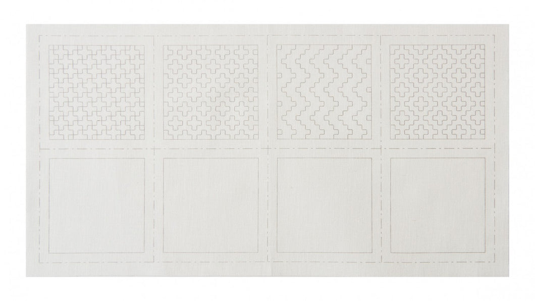 Lecien Hidamari Cosmo Hitomezashi Sampler for set of 4 Coasters (White)