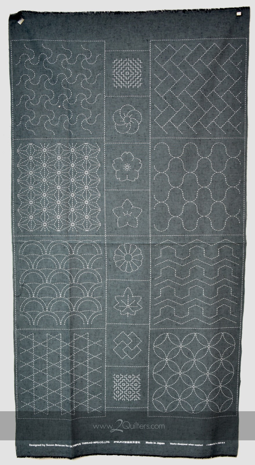 Olympus X Susan Briscoe Sashiko Panel - Traditional Patterns (Avail in 6 Col)