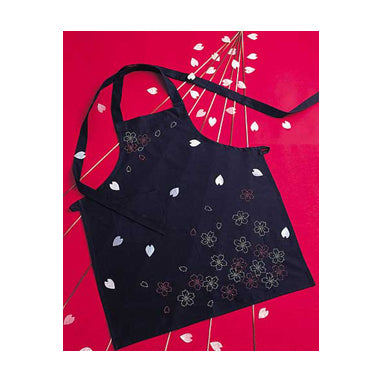 Ready To Stitch ** Olympus #SK-117 Japanese Sashiko Apron Kit - Sakura Cherry Blossoms (Indigo, Navy Blue)
