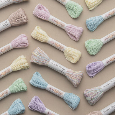 Olympus Sashiko Thread - 20 Awai-iro Pastel Colours (40m skein), Select Colour