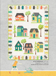 Be My Neighbor by Terri Degenkolb, Houses in Ivory, per half-yard