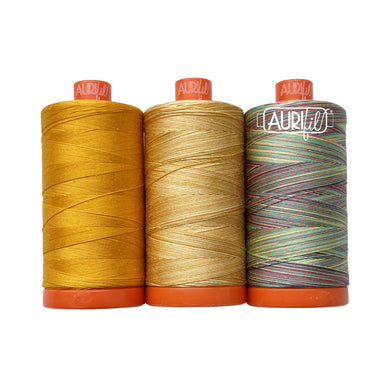 Aurifil Colour Builders: Golden Shrimp Plant, 3-spool box