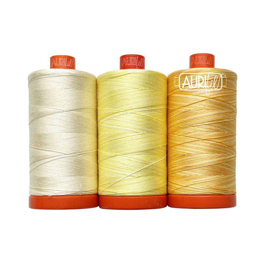 Aurifil Colour Builders: Golden Trumpet, 3-spool box