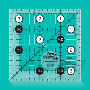 Creative Grids Non Slip Quilt Ruler: 3-1/2in Square (CGR3)