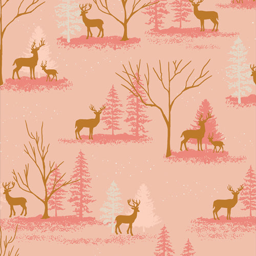 Art Gallery Fabrics, Cozy & Magical, Deer in Winterland, per half-yard