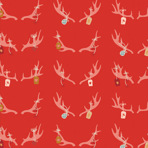 *Closeout Sale* Art Gallery Fabrics, Cozy & Magical, Cheerful Antlers, per half-yard
