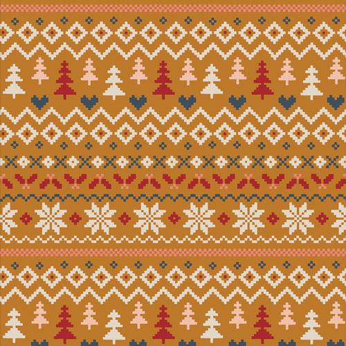 *Closeout Sale* Art Gallery Fabrics, Cozy & Magical, Warm & Cozy Caramel, per half-yard