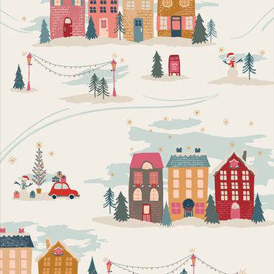 *Closeout Sale* Art Gallery Fabrics, Cozy & Magical, Christmastide Town, per half-yard